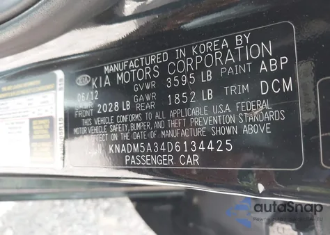 2013 Kia Rio Lx z USA, uszkodzony, nr VIN KNADM5A34D6134425